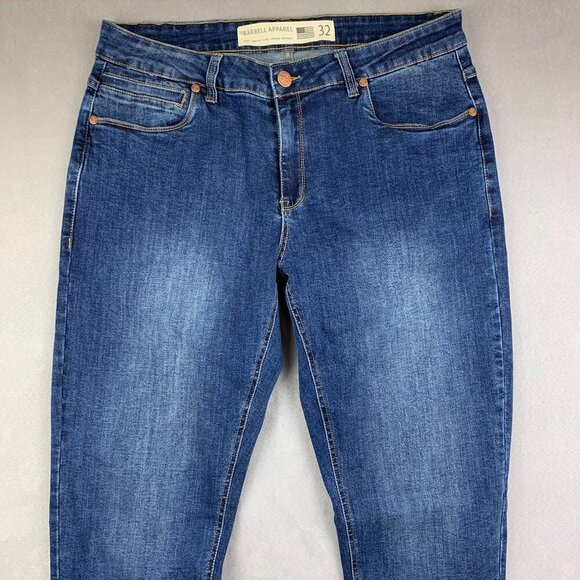 Barbell Apparel Mens Pants 32 Blue Denim Jeans Slim Fit Tapered Stretch 32x34 - Picture 2 of 11